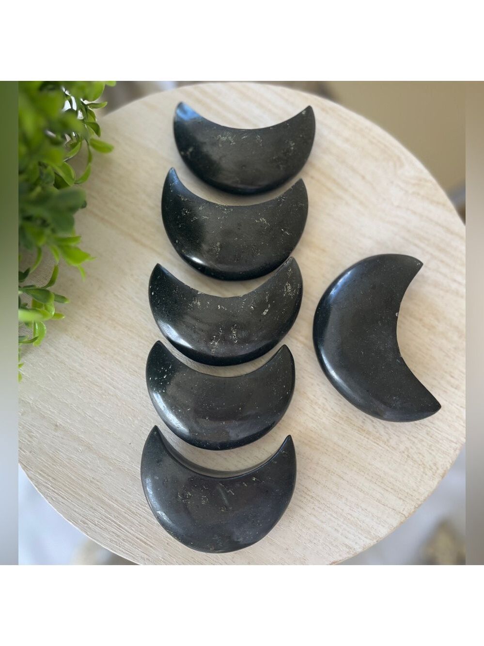 Black tourmaline Crescent Moon